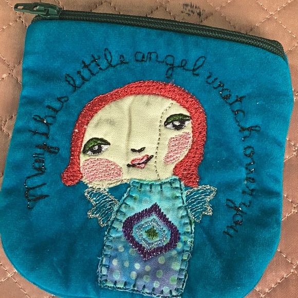 Embroidered Angel Coin Purse handmade - Picture 1 of 4